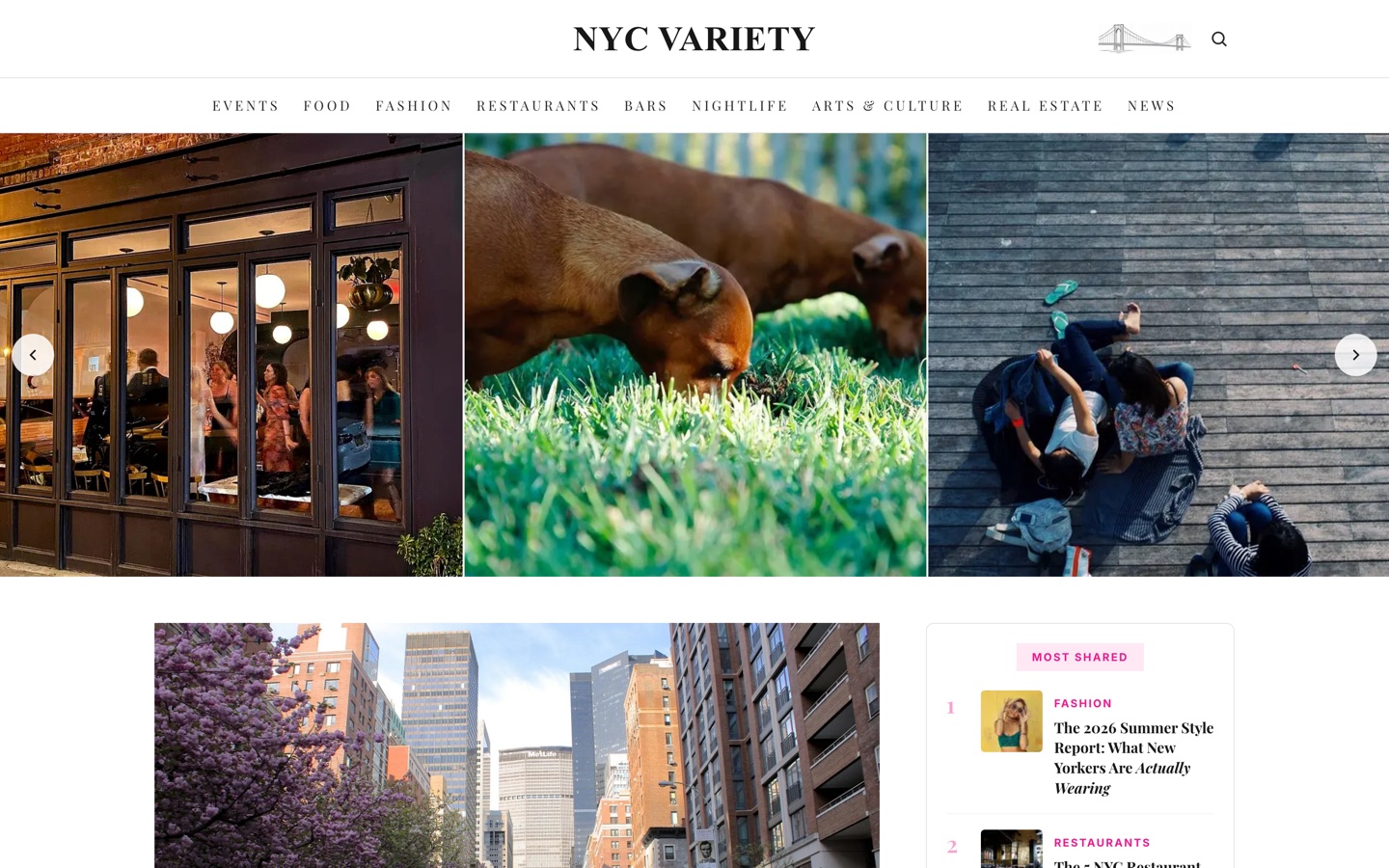 NYC Variety website design